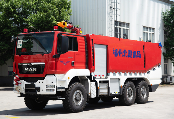 6х6 MAN Аэропорт спасательный пожарный грузовик 11 тонн с 10000 л резервуара воды Цена Специализированное транспортное средство Китайская фабрика