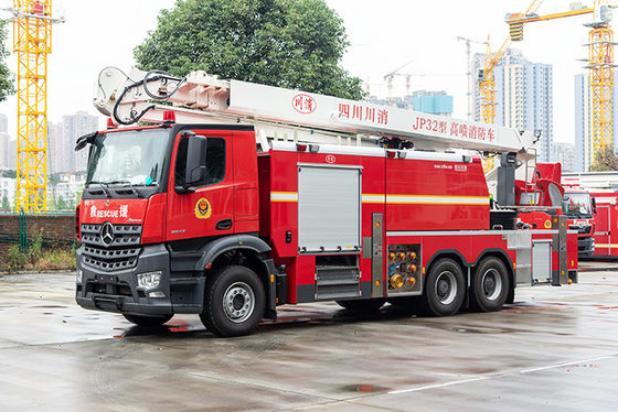 Пожарная машина водонапорной башни Benz 32m Мерседес воздушная с водой 7T и пеной